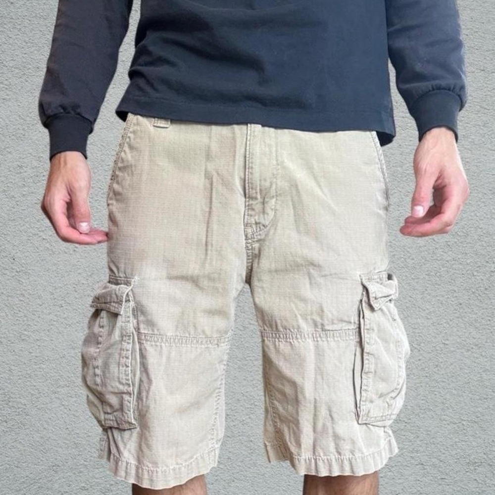 Nautica Tan Cargo Shorts Size 30 Y2K Vintage